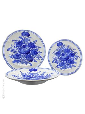 PIATTI FIORACCIO Collection set dishes plates service tableware dinnerware Castelli ceramic handcraft  handpainted Made in Italy 