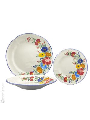 PIATTI FIORACCIO Collection set dishes plates service tableware dinnerware Castelli ceramic handcraft  handpainted Made in Italy 
