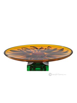 FIRE Plate, centerpiece glass superior quality hand painted modern design.