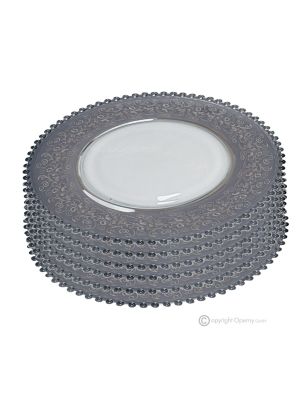 GALA Set of 6 glass placemats with superior quality, modern hand-painted design.