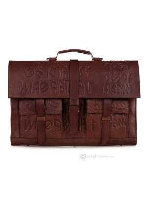 JACKIEIKU Office bag Briefcase Work Bag business bag men's bag handcrafted in real brown leather