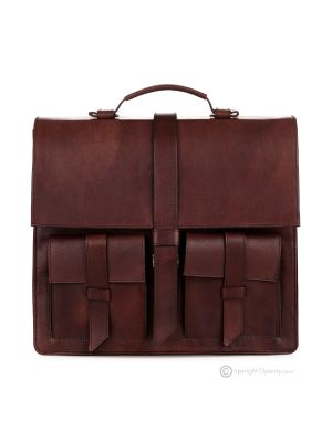 MASSEO Office bag Briefcase Work Bag business bag men's bag handcrafted in real brown leather