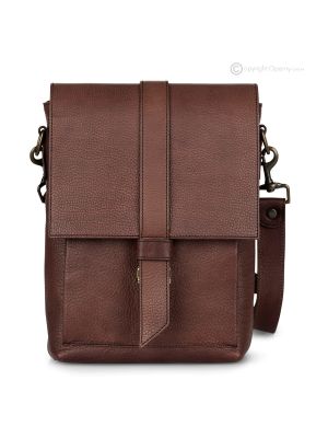 STEVEM Crossbody bag men's bag handcrafted in real brown leather