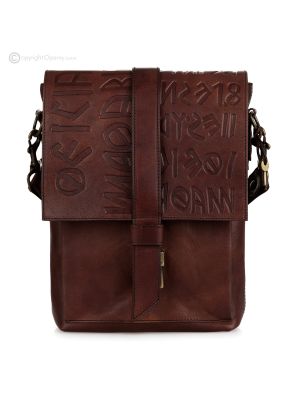 STEVEMIKU Crossbody bag men's bag handcrafted in real brown leather