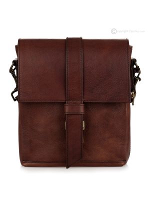 STEVES Crossbody bag men's bag handcrafted in real brown leather