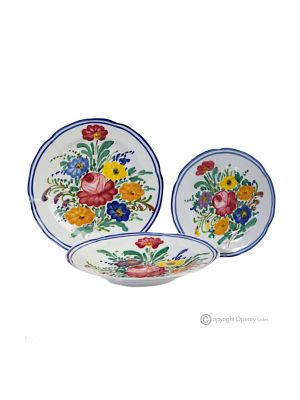 PIATTI FIORACCIO Collection set dishes plates service tableware dinnerware Castelli ceramic handcraft  handpainted Made in Italy 
