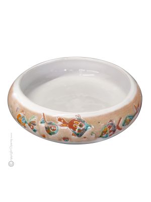 CIOTOLA PESCI Ceramic bowl centerpiece handcraft handmade hand painted authentic Made in Italy from the Friuli region