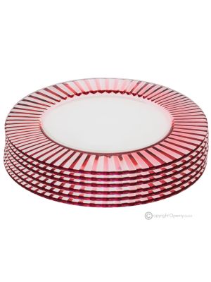 DOMINA Set of 6 glass placemats with superior quality, modern hand-painted design.