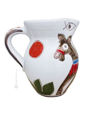 BROCCA ASINELLO Ceramic carafe pitcher decanter authentic handmade Sicily Made in Italy