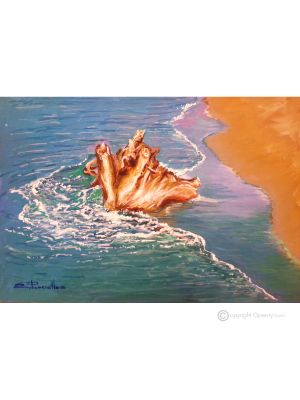 BY THE SEA Acrylic painting on canvas modern Made in Italy 