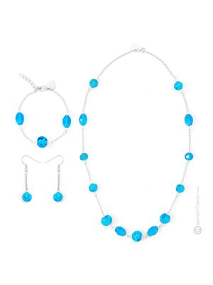 PARURE ISABEL jewellery set necklace bracelet earrings handmade pearls in Murano-Venice glass authentic Made in Italy