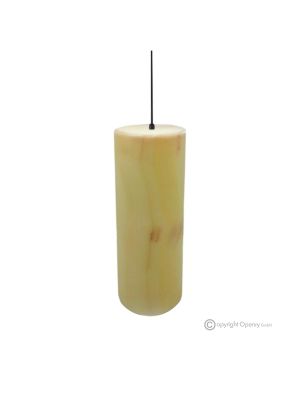 Orange onyx marble pendant LAMP, made of natural, pure and authentic stone.