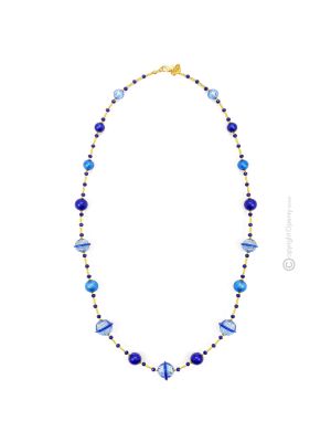 COLLANA SATURNO fashion jewellery collier necklace handmade pearls in Murano-Venice glass with silver 925 authentic Made in Italy