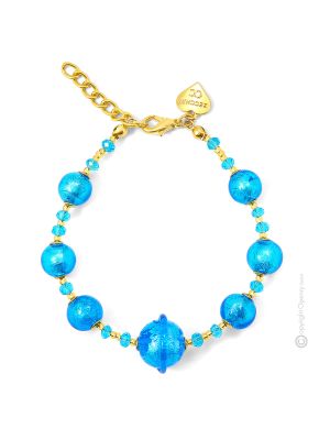 BRACCIALE SATURNO fashion jewellery bracelet armlet handmade pearls in Murano-Venice glass with silver 925 authentic Made in Italy