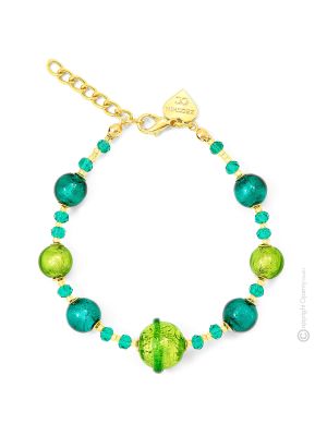 BRACCIALE SATURNO fashion jewellery bracelet armlet handmade pearls in Murano-Venice glass with silver 925 authentic Made in Italy