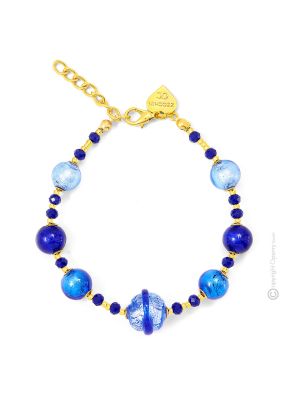 BRACCIALE SATURNO fashion jewellery bracelet armlet handmade pearls in Murano-Venice glass with silver 925 authentic Made in Italy