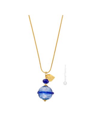 COLLANA SATURNO fashion jewellery collier necklace handmade pearls in Murano-Venice glass with silver 925 authentic Made in Italy