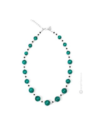 COLLANA ONDA fashion jewellery collier necklace handmade pearls in Murano-Venice glass with silver 925 authentic Made in Italy