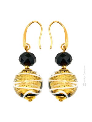 ORECCHINI MIRHO fashion jewellery Earrings handmade pearls in Murano-Venice glass with gold 18k authentic Made in Italy