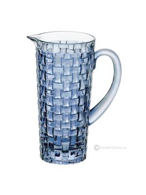 Pitcher, decanter, carafe, premium quality glass hand painted modern design.