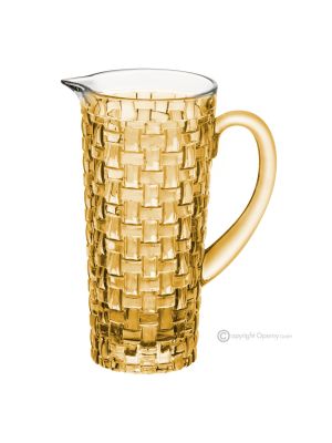 Pitcher, decanter, carafe, premium quality glass hand painted modern design.