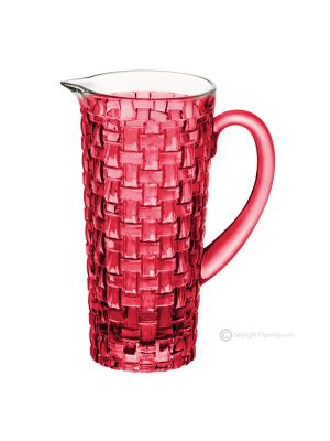 Pitcher, decanter, carafe, premium quality glass hand painted modern design.