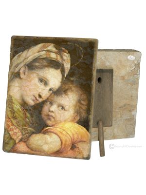 MADONNA DELLA SEGGIOLA table ornament decor in marble Made in Italy
