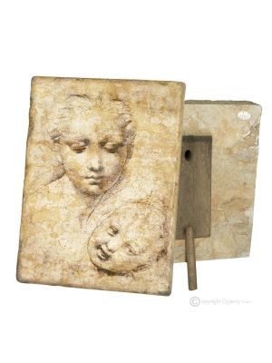 STUDY OF THE HEAD OF MADONNA WITH CHILD table ornament decor in marble Made in Italy