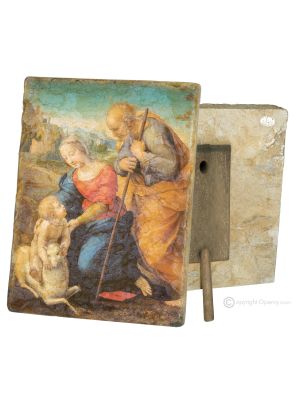 HOLY FAMILY WITH THE LAMB table ornament decor in marble Made in Italy