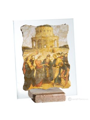THE MARRIAGE OF THE VIRGIN table ornament decor in marble on crystal Made in Italy