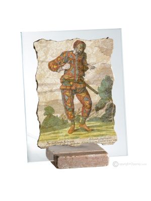 ARLECCHINO table ornament decor in marble on crystal Made in Italy