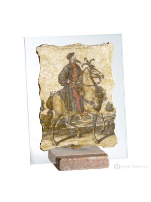 PANTALONE table ornament decor in marble on crystal Made in Italy