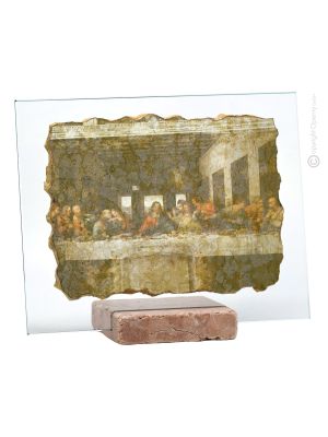 THE LAST SUPPER table ornament decor in marble on crystal Made in Italy