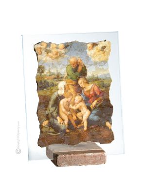 CANIGIANI HOLY FAMILY table ornament decor in marble on crystal Made in Italy