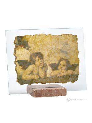 ANGELS – THE SISTINE CHERUBS table ornament decor in marble on crystal Made in Italy