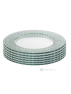 Set of 6 glass placemats with superior quality and modern hand-painted design.