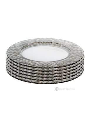 MIDO Set of 6 glass placemats with superior quality, modern hand-painted design.