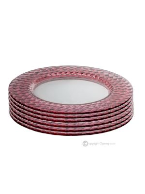 Set of 6 glass placemats with superior quality and modern hand-painted design.