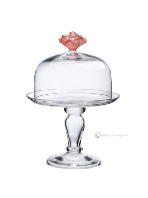 MILANO Modern cake bell made of superior quality glass, hand painted.