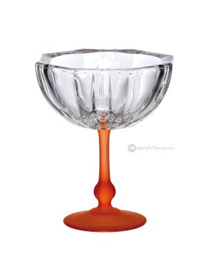 MILANO Dessert bowl, decorative modern hand painted centerpiece in premium quality glass.