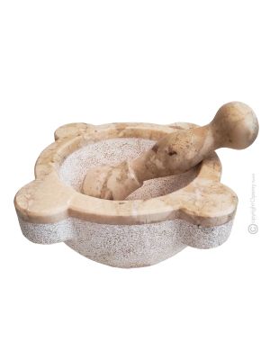 MORTAR AND PESTLE handcrafted in breccia marble Made in Italy