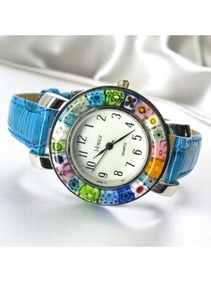 SPACE wristwatch with Murrine Murano glass hand made authentic Made in Italy