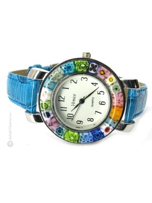 SPACE wristwatch with Murrine Murano glass hand made authentic Made in Italy
