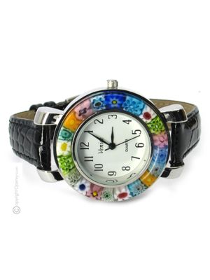 SPACE wristwatch with Murrine Murano glass hand made authentic Made in Italy