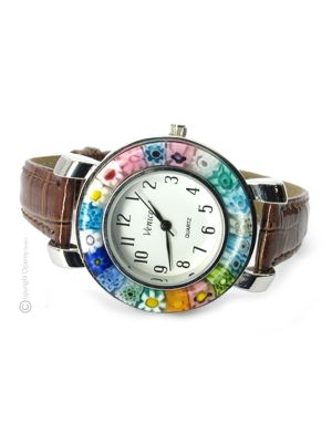 SPACE wristwatch with Murrine Murano glass hand made authentic Made in Italy