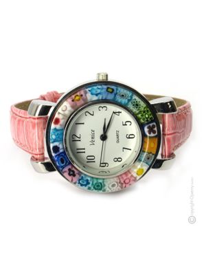 SPACE wristwatch with Murrine Murano glass hand made authentic Made in Italy