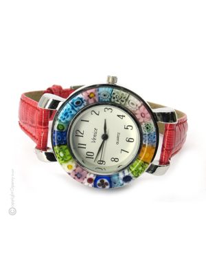 SPACE wristwatch with Murrine Murano glass hand made authentic Made in Italy