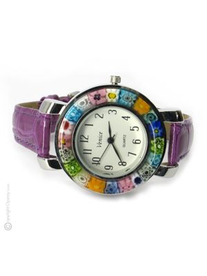 SPACE wristwatch with Murrine Murano glass hand made authentic Made in Italy