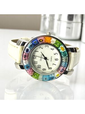 SPACE wristwatch with Murrine Murano glass hand made authentic Made in Italy
