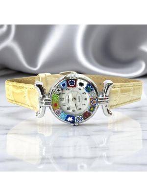 LADY wristwatch with Murrine Murano glass hand made authentic Made in Italy